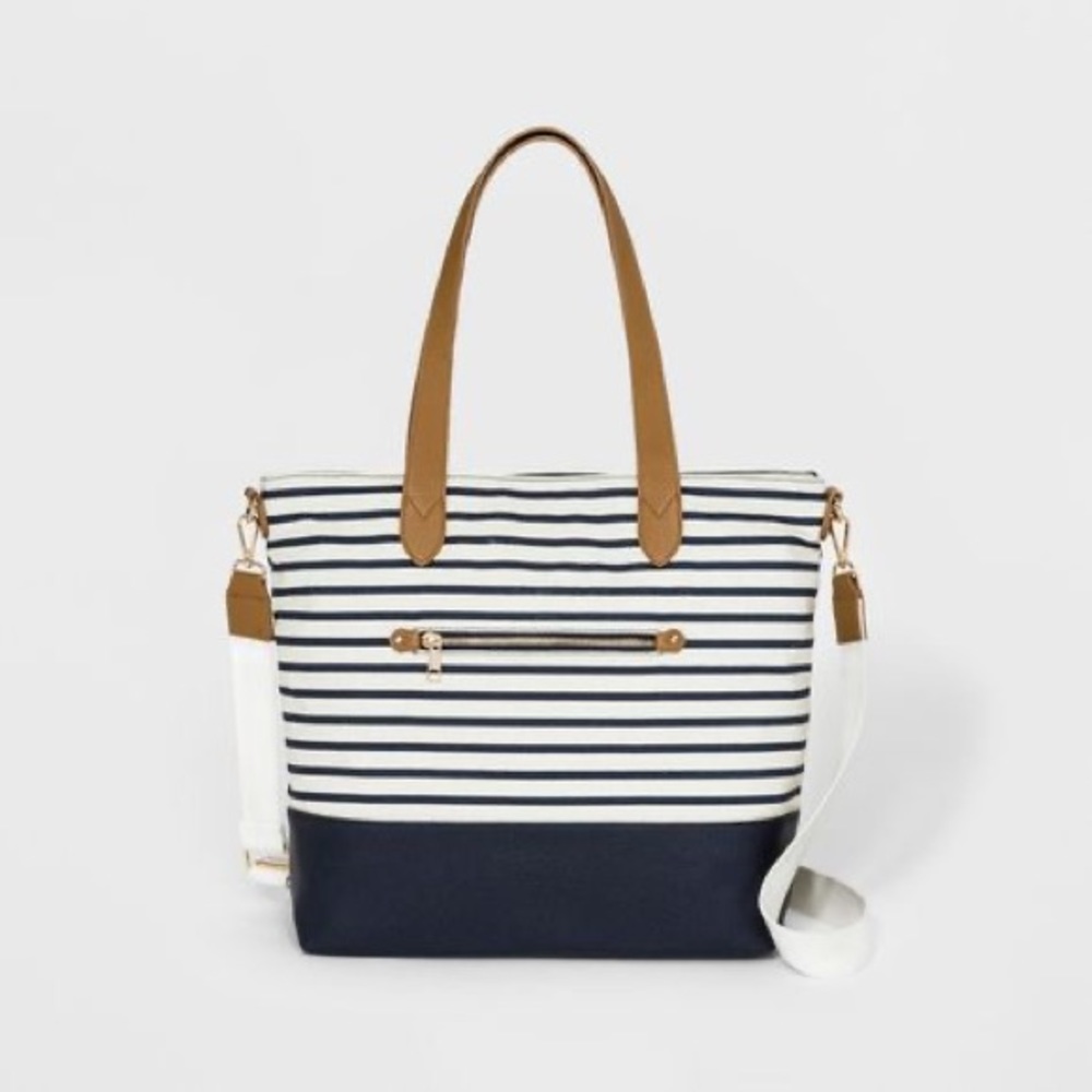 A New Day Blue and White Striped Tote